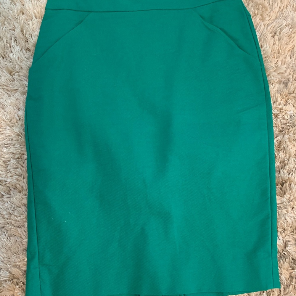 Jade green pencil skirt